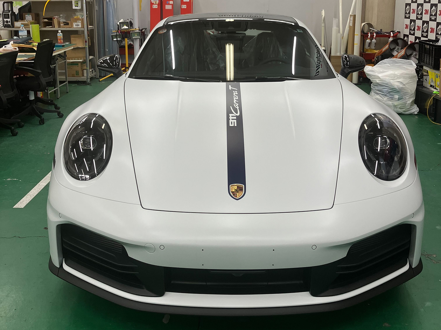 ポルシェ911T(type992)マットプロテクションラッピング施工後